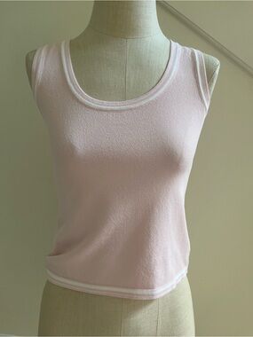 Y2K Bruno Manetti Luxury Pink Knit Tank Sleeveless Ribbed Sweater IT 43 US Sm